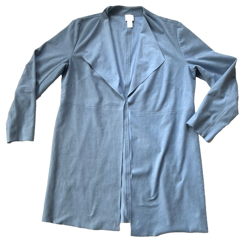 Chico's Blazer/Jacket Old Money Soft Girl Closet Staple Blue Size Medium